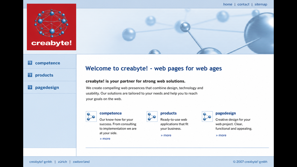 Historic creabyte.ch screenshot